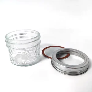 Mini Diamond Wide-Mouth Glass Canning Jar with Lid for Pickling, Honey, Jam and Home Decor