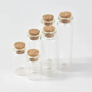 Mini Glass Bottles with Cork Lid