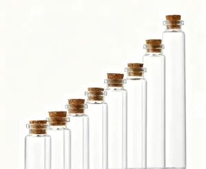 Mini Glass Bottles with Cork Lid 5 8 10 12 15 20 25 35ml Screen Printed Wishing Small Drift Bottles Vials for Free Gift