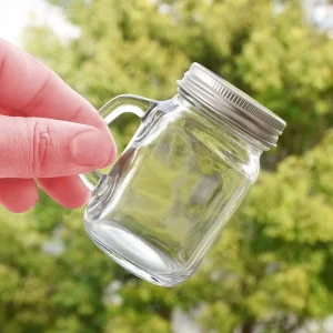 Mini Glass Jar with Handle and Lid 35ml 120ml for Pepper Sugar and Spice Storage