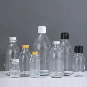 Mini Glass Spirit Liquor and Ginger Shot Bottle with ROPP Metal Screw Lid, 30ml 60ml 100ml 125ml 150ml 200ml and 250ml, for Tequila Serving