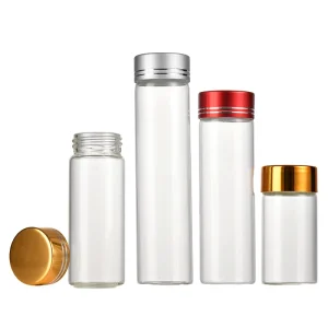 Mini High-Borosilicate Transparent Glass Storage Jar with Screw Cap, 100pcs
