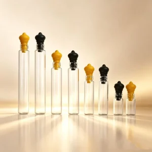 Mini Refillable Glass Perfume Spray Bottles with Plastic Crown Cap Luxury Empty Sample Bottles for Fragrance Oil