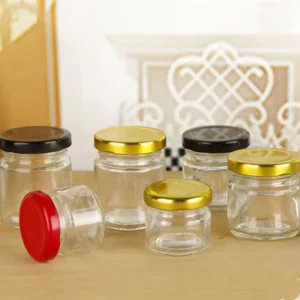 Mini Round Glass Honey and Jam Jars 1oz 30ml 1.5oz 45ml with Screw-Top Lids