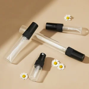 Mini Sample Clear Glass Pump Spray Vials 2ml 3ml 5ml 10ml Empty Tester Vials for Perfume Diffuser Refillable