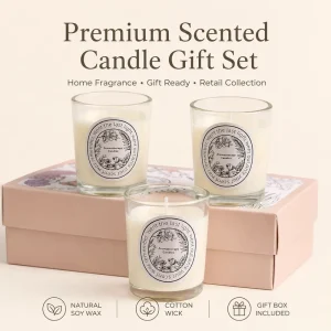 Mini Scented Candle Gift Set with Soy Wax Glass Jar Aromatherapy Candle Floral Gift Box Custom OEM ODM