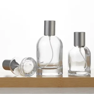 Minimalist Clear Glass Perfume Spray Bottles with 15mm Crimp Neck Refillable Atomizer for Travel Cosmetics
