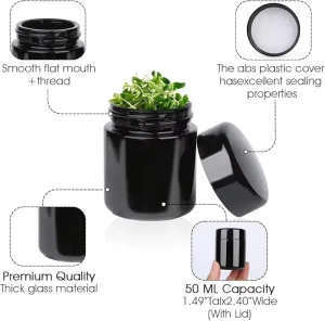 Mir on Glass Jar Black Uv Tall Round Violet Smell Proof Wide Mouth Storage Stash Glass Jars Concentrate Jars