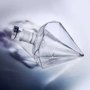Modern Design Customized Glass Premium Popular Wine Barrel Glass Diamond Shaped Glass Whisky Bottle