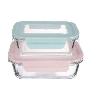Modern Design High Borosilicate Food Box Glass Meal Prep Containers