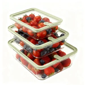 Modern Eco friendly Glass Food Storage Containers Oven Safe Silicone Lid Freshness Preservation 650 1950ml Capacity for Kitchen