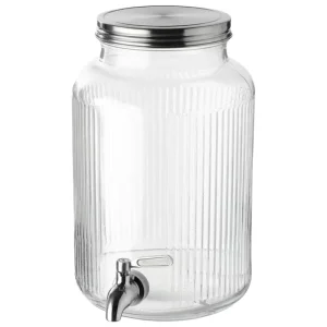 Modern Glass Cold Beverage Dispenser with 4 5L Capacity Carton Packed Portable Kitchen Use Camping Ready Jar and Base