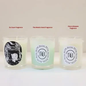 Modern Glass Jar Soy Candle Rose Scent Long Lasting Home Fragrance for Holidays
