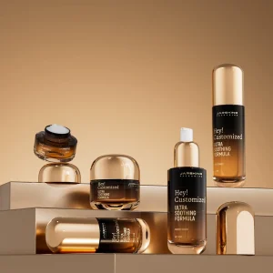 Modern Gold Custom Skincare Packaging Glass Toner Bottles Container Set