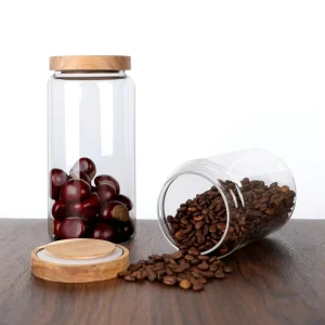 Moisture- and Insect-Proof High Borosilicate Glass Spice Storage Jar with Bamboo Cap