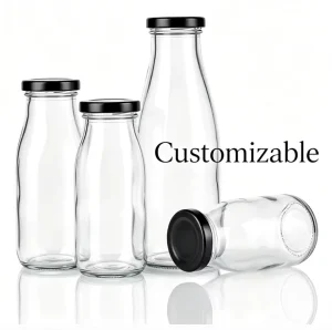 Multi Capacity Customizable Glass Milk Bottle for