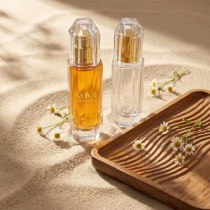 Multi-Sided Glass Perfume Bottle with Clear Cap