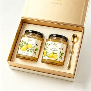 Multi-Size 4oz 8oz 12oz Hexagonal Clear Glass Jar with Metal Lid for Sauce, Honey, Jam, and Pickles