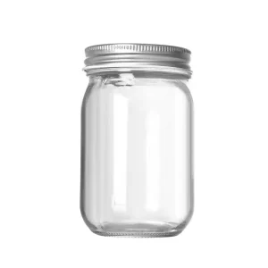 Multi Size Clear Glass Mason Jars With Silver Gold Lids Food Grade For Jam Honey Spices Food Storage