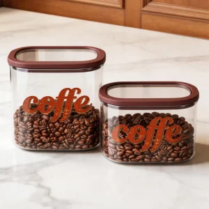 Factory Direct Borosilicate Glass Jar Set, Stackable, for Tea and Beans Storage