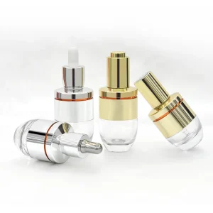 Multifunctional Glass Dropper Bottle Gold Custom Dropper Bottles for Unique Skincare Packaging