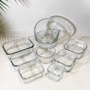 Multifunctional Glass Food Container Buckle Lid Microwave Refrigerator Safe Food Safe Customizable Size for Meal