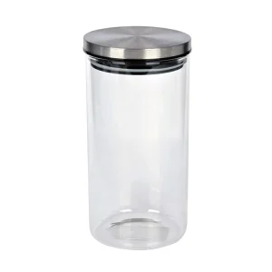 Multipurpose Glass Storage Jars with Stainless Steel Lids