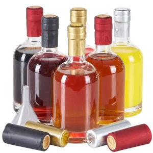 Multipurpose Reusable Clear Flint Glass Bottles 375ml with Cork Sealing Cap Leak Proof for Hot Soy Sauce Jam Tequila
