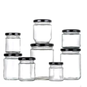 NCJ012 Round Shape Glass Jar for Honey Jam Jelly with Metal Lid
