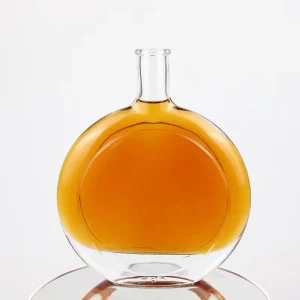 NCT-092 500ml Round Clear Brandy and Pisco Spirits Glass Bottle with Cork Lid