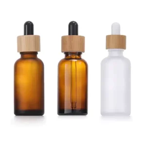 Natural Bamboo Amber Glass Dropper Bottle 30ml Serum Essential Oil Dropper Bottle