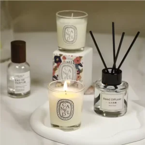 Natural Soy Wax Aromatherapy Candle in Transparent Glass Vessel Clean Burning & Smoke Free for Daily Home Fragrance and Use