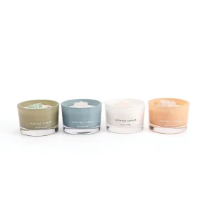 Natural Soy Wax Blend Candle in Crystal Glass Jar, Flameless Fragrance Candle