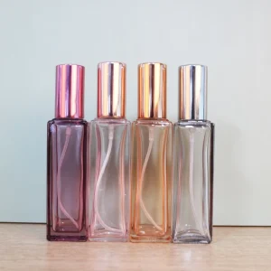 New Arrival 20ml Transparent and Colorful Square Glass Perfume Bottle Empty Atomizer Square Perfume Container