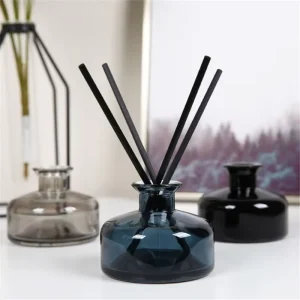 New Arrival Decorative Round Glass Diffuser Bottle Reed Aromatherapy Bottle Essential Oils Container Glass Bottles Diffuser Jars