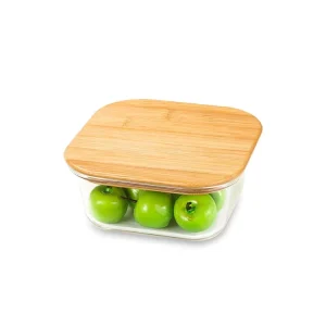 New Arrival Square Glass Food Container High Tightness Heat Resistant Transparent Folding PC Plastic Free for Storage Packaging