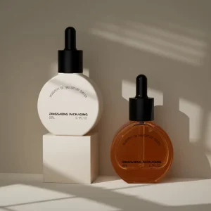 New Arrival Unique Round Glass Dropper Bottle Luxury Cosmetics Serum Spray Painting