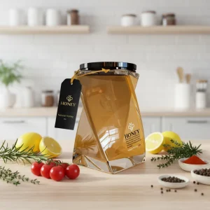 New Design 150ml 360ml 12OZ Glass Honey Jar With Metal Lid Creative Unique Honey Jars Glass Food