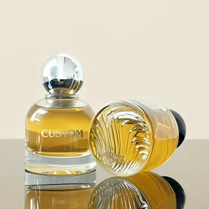 New Design 30ML50ML100ML Empty Glass Perfume Bottles Crmping Neck Round Perfume Glass Bottles With Sliver Ball Lid