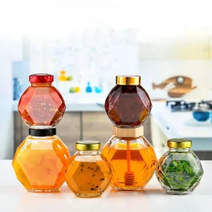 New Design Glass Jar Canning Glass Jar 200ml 380ml 700ml Juice Jam Container Luxury Glass Jars with Lid