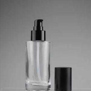 New Design Transparent Essential Packaging Set for Skin Care Glass Lotion Bottles with Screen Printing 50ml 100ml 120ml Shape