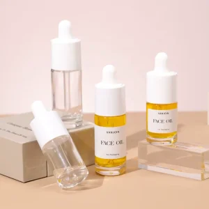 New Designed 20ml 30ml Cylinder Glass Dropper Bottle With White Black Lids Portable Serum Bottle OEM ODM Available
