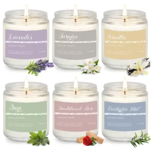 New Handmade Aromatherapy Soy Wax Candle High End Glass Jar Smokeless Floral Scented Birthday Gift Souvenir
