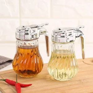 New High Quality 200 ml Empty Clear Round Vintage Glass Oil Bottles With Handle for Olive Oil