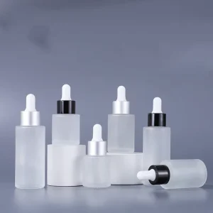 New Style Frosted Glass Dropper Essential Oil Bottle 20ml 30ml 40ml 50ml Glass Bottle for Cosmetics Liquid Packaging