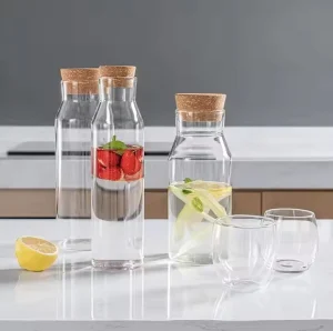 New Style Glass Food Jar With Cork High Borosilicate Glass Storage Jar With Lid Custom Glass Canister With Cork