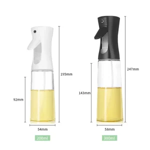 Newly Designed 200ml 300ml Kitchen Grill Cooking Olive Oil Spray Bottle Household Air Fryer Oil Glass Sprayer