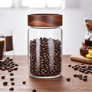 Newly Designed High Borosilicate 100ml 200ml 500ml 750ml Kitchen Spice Coffee Bean Sauce Storage Glass Jar Food Storage Jar
