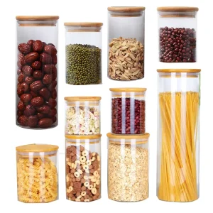 ODM OEM High Borosilicate Airtight Rectangle Glass Storage Container Set with Bamboo Lid Cover Eco Friendly Kitchen Food Storage