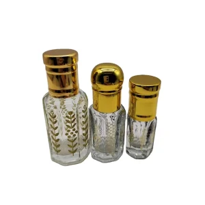 OEM 3ml 6ml 12ml Octagon Attar Glass Perfume Essential Oil Roller Ball Bottles